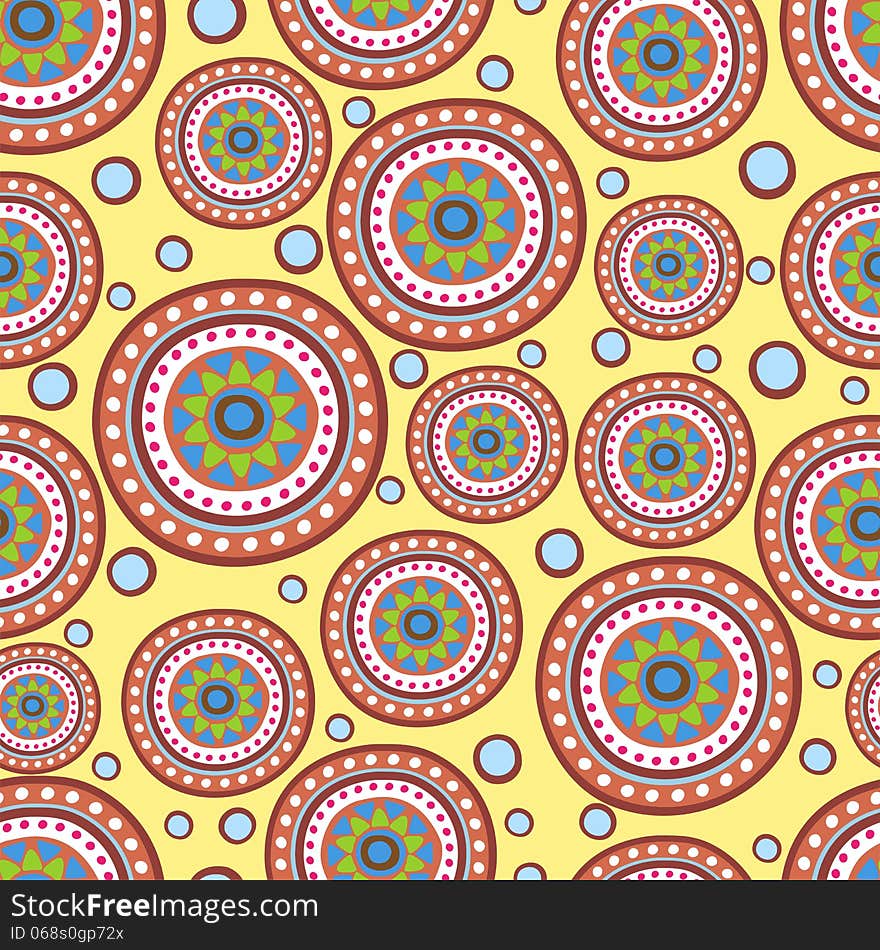 Colored abstract pattern with a yellow background. Colored abstract pattern with a yellow background