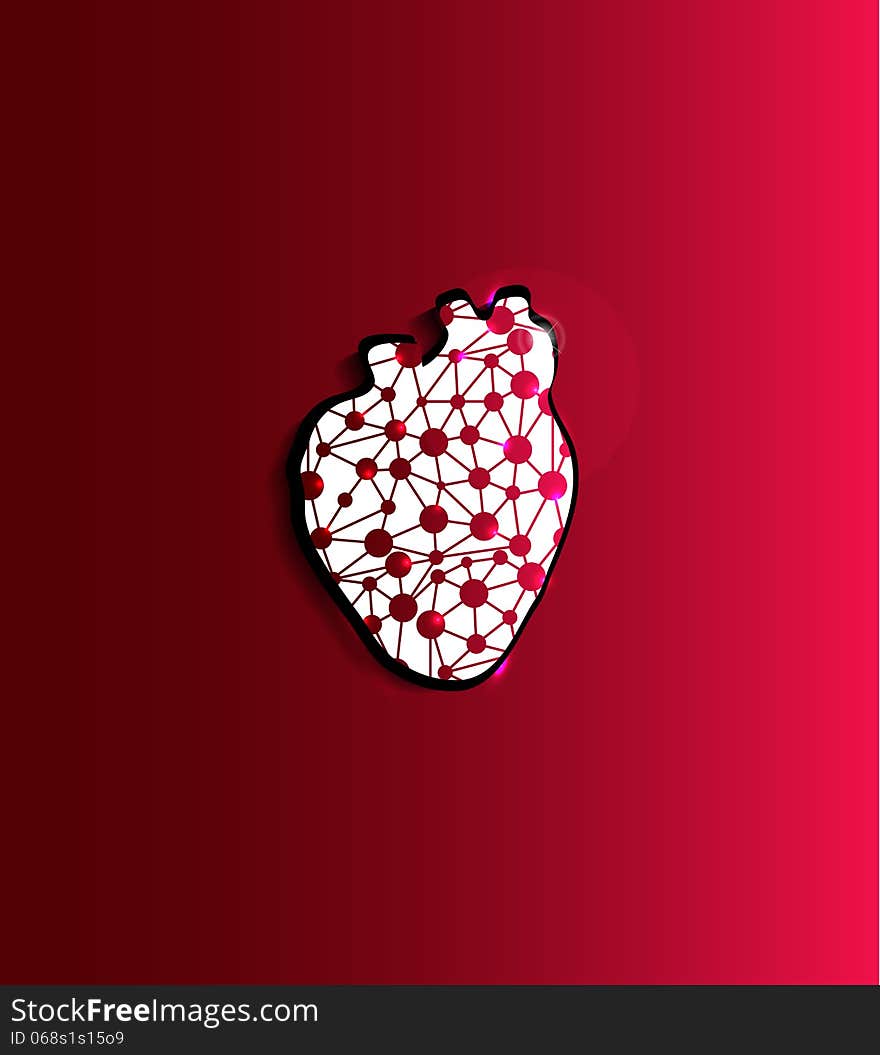 Abstract heart shape illustration, scientific design.