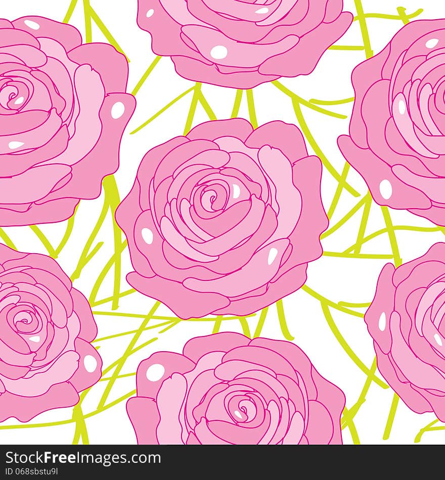 Vector Rose On An Abstract Background