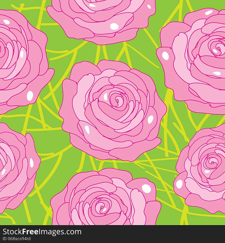 Vector rose on an abstract background