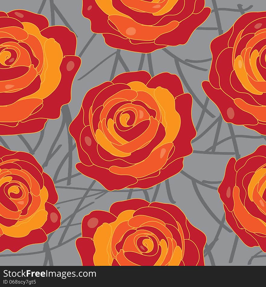 Vector Rose On An Abstract Background