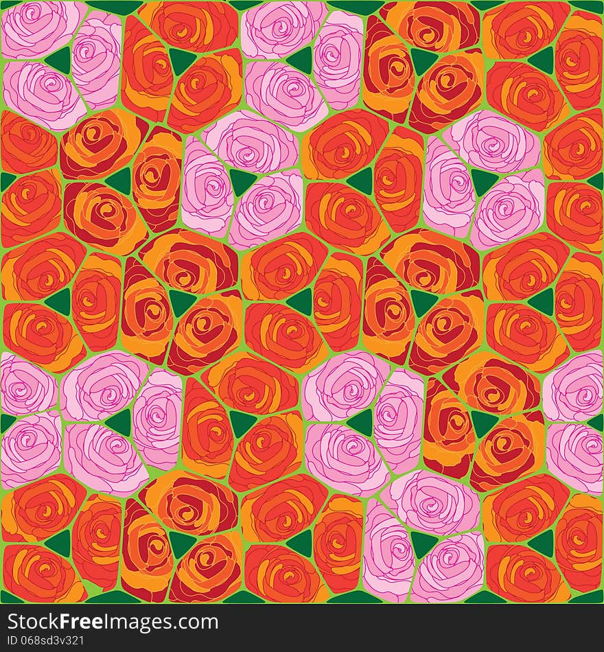 Vector rose on an abstract background