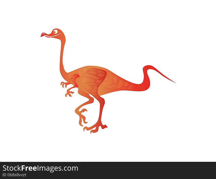 Funny colorful walking dinosaur. Jpeg file which can be easily isolated from background