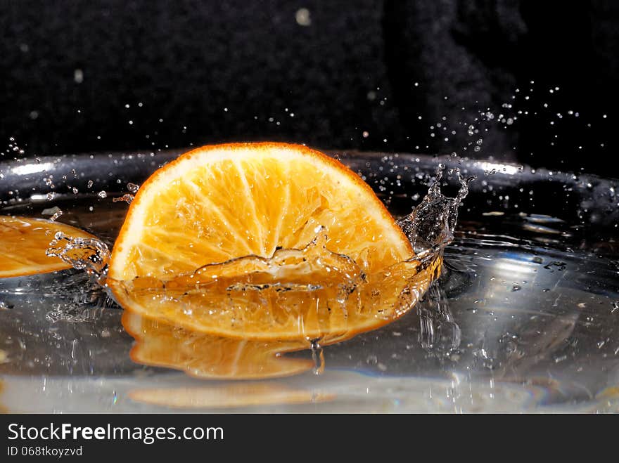 Slice of Orange in Water