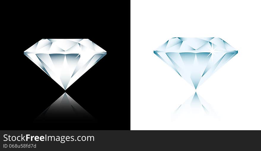 Picture of diamonds on white and black background, vector eps10 illustration