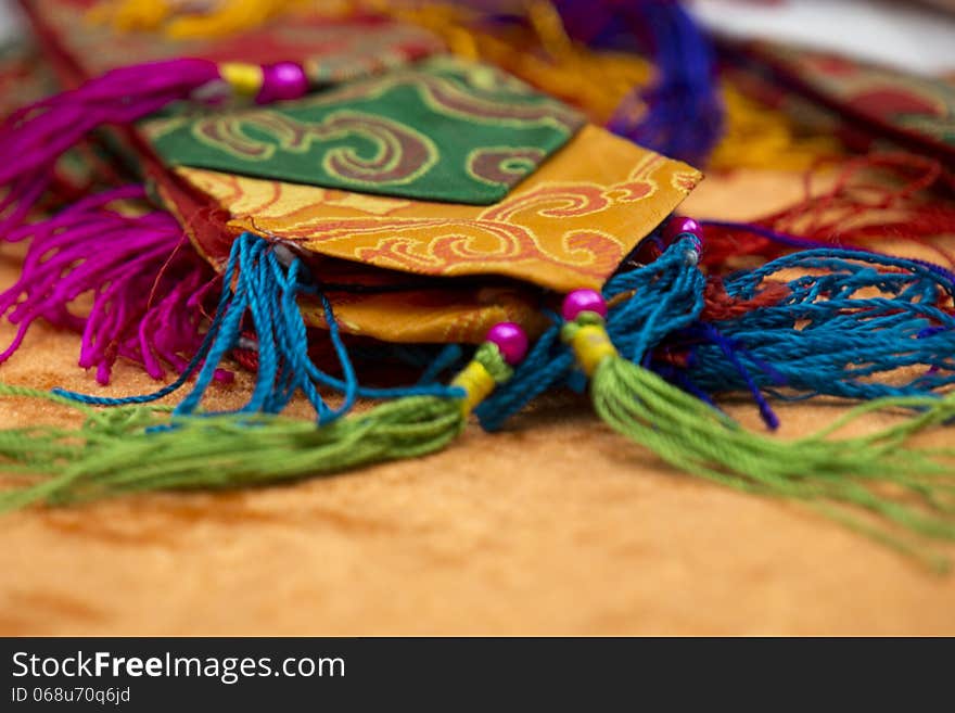 Colorful objects for Tibetan prayers