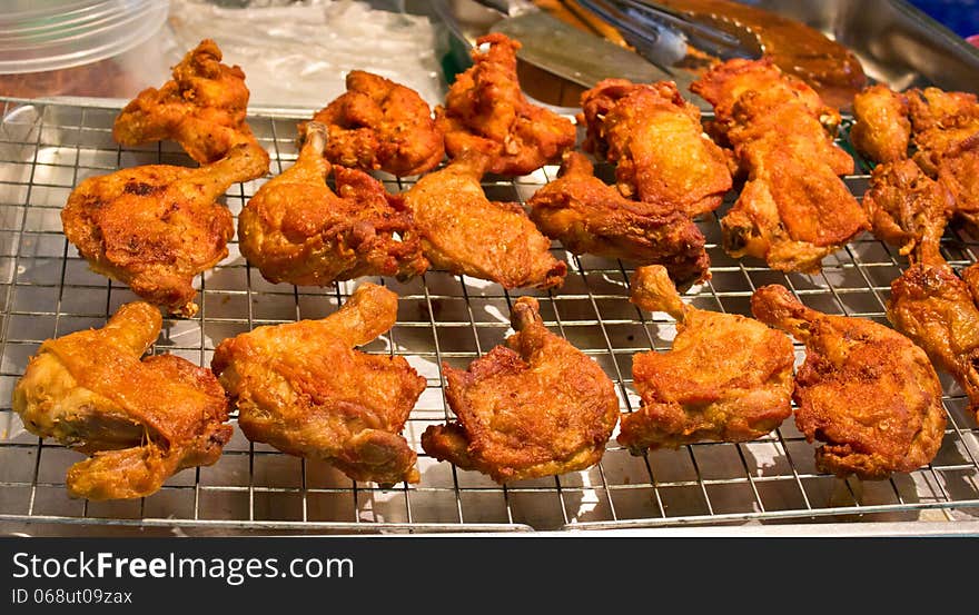 Chicken fried in Thailand market. Chicken fried in Thailand market