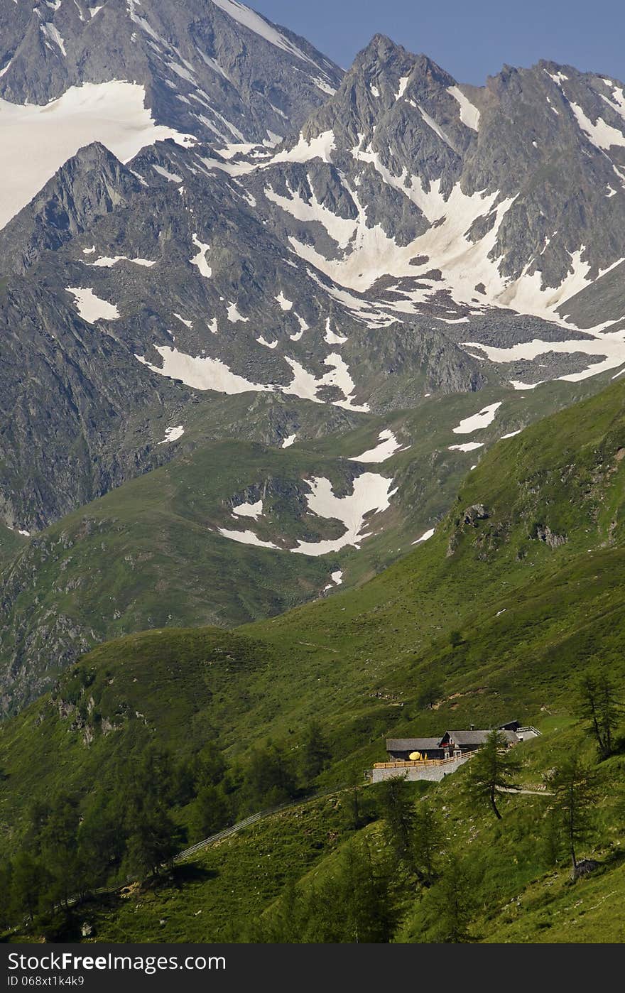 House on the slop of Alps mountains. Austrian . House on the slop of Alps mountains. Austrian .