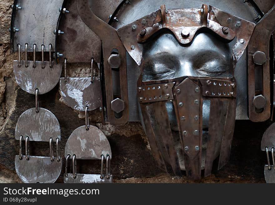 Hand-hammered iron mask