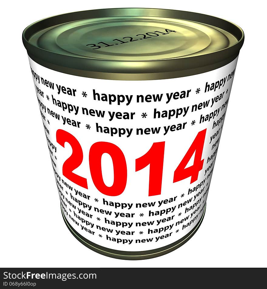 Illustration can with numbers 2014. Happy new year 2014. Illustration can with numbers 2014. Happy new year 2014.