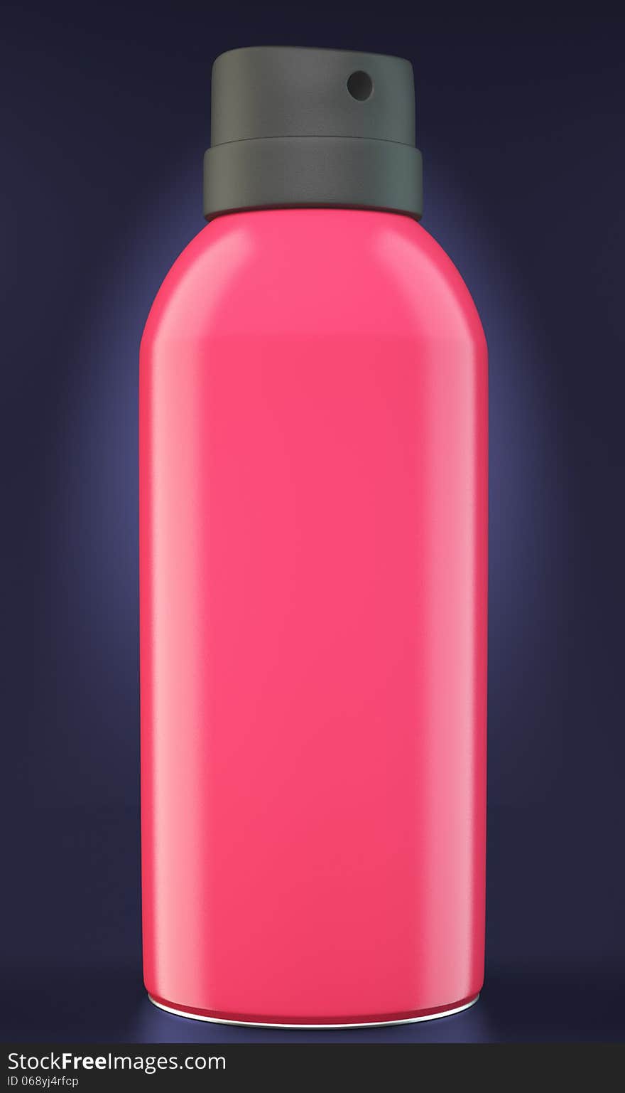 Red spray can on dark background. 3d illustration