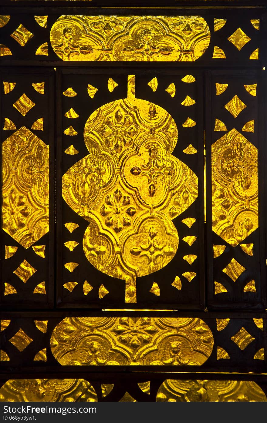 Closeup of Moroccan lamp panel