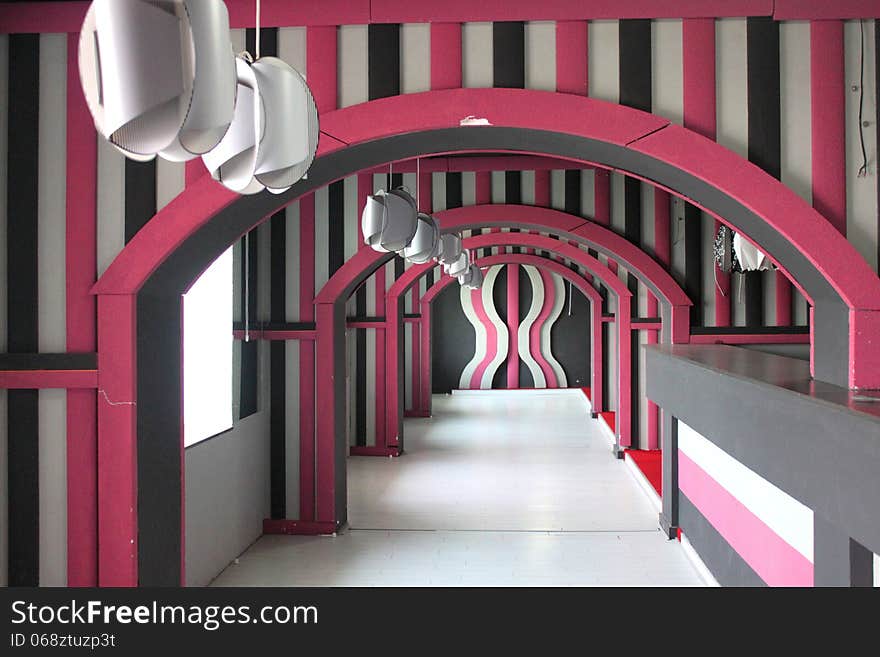 Lobby design in pink