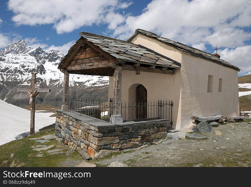 Chapel at Schwarzsee in Swiss Alps