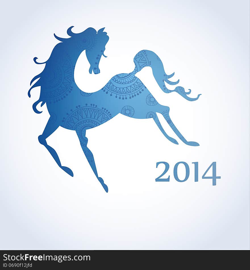 Card with symbol of 2014 Year. Card with symbol of 2014 Year.