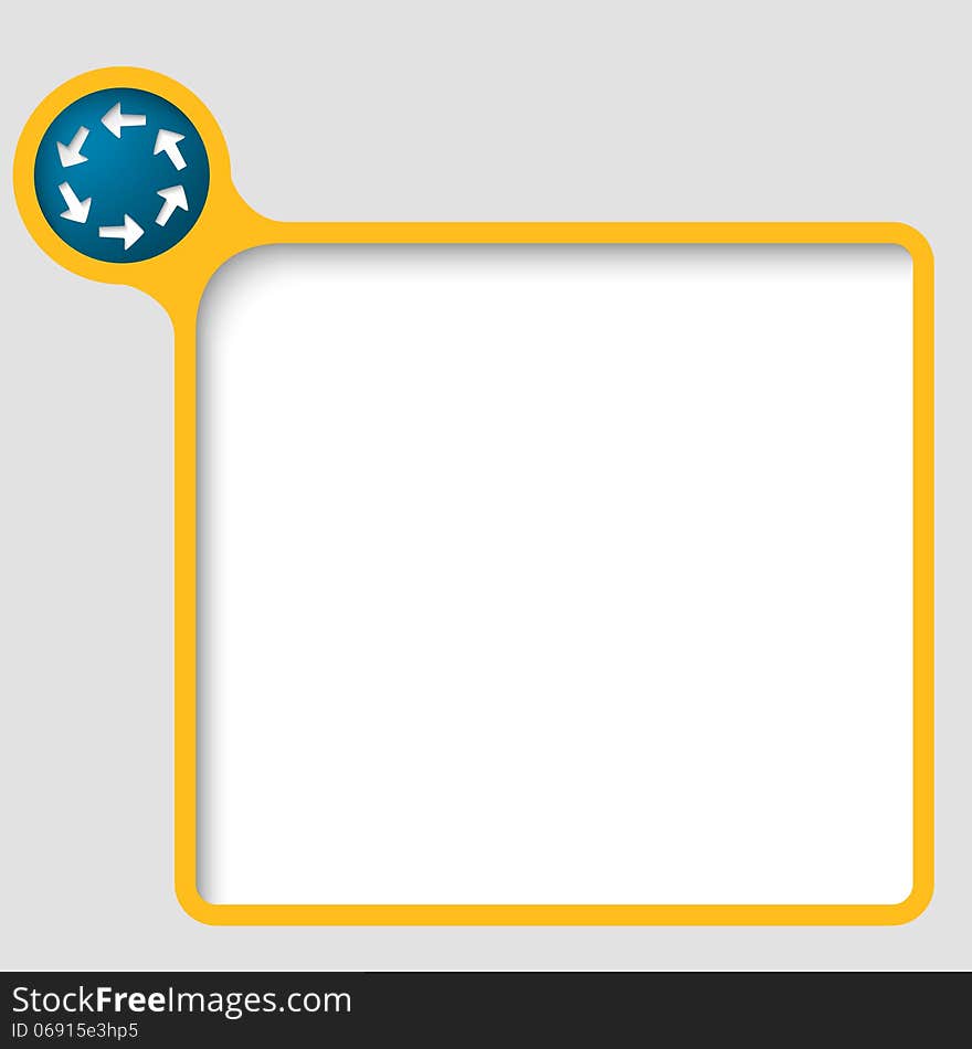 Yellow vector text frame with arrows