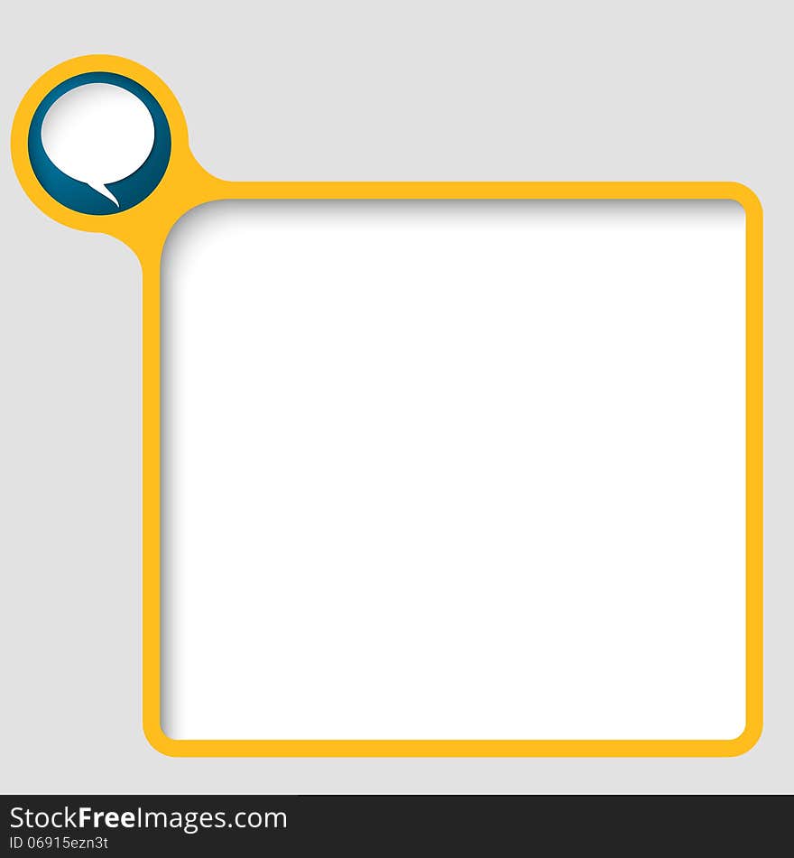 Yellow vector text frame with speech bubble