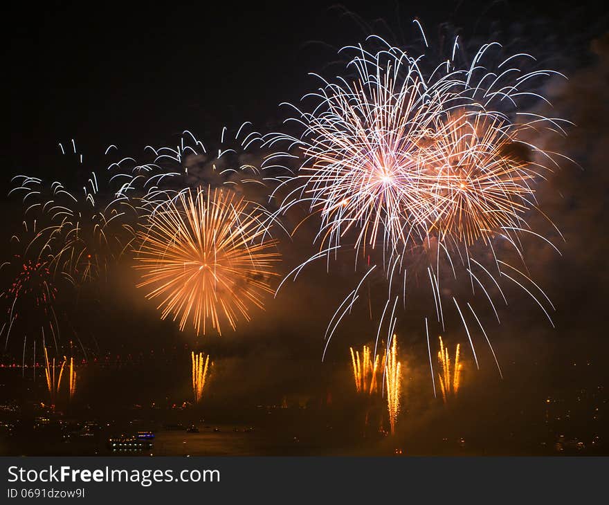 Celebration of the Turkish Republic Day at Istanbul Bosphorus