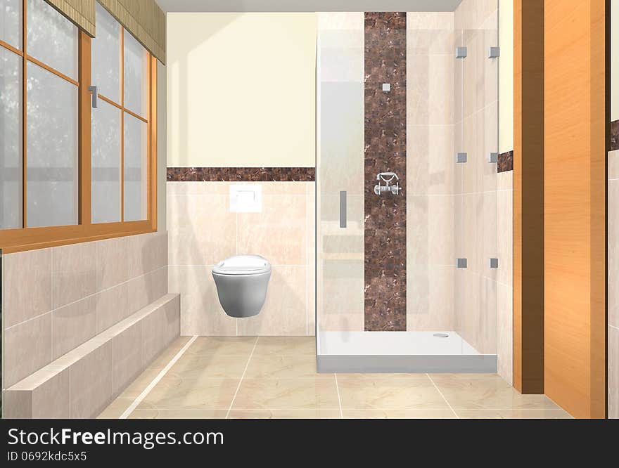 Three dimensional plan from renovated bathrooms. Three dimensional plan from renovated bathrooms