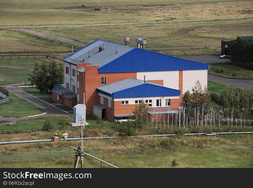 The Building Of School In The Village Halbstadt In Russia