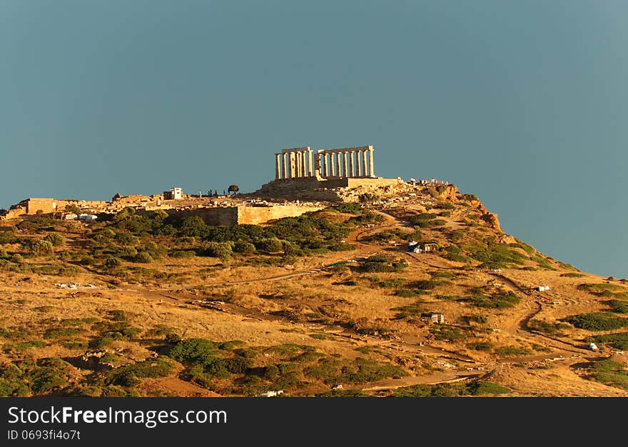 Cape Sounio on sunset, Attica, Greece. Cape Sounio on sunset, Attica, Greece