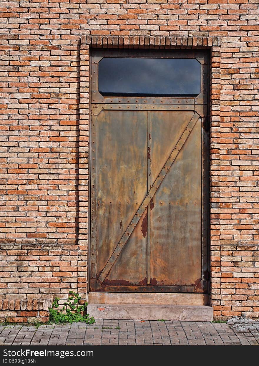 Iron door in the brick wall - Amazonia - Brazil