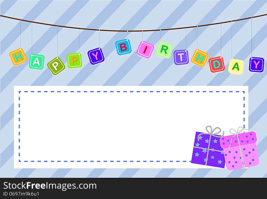 Template Baby Birthday Greeting Card