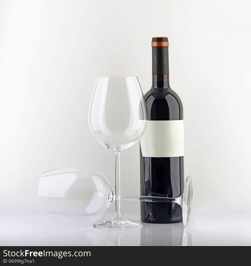 Red wine with two glasses. Red wine with two glasses