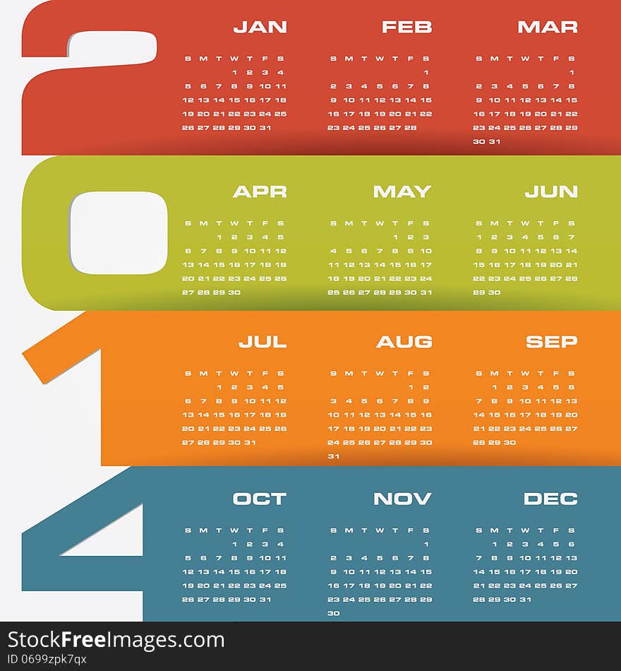 Simple   calendar 2014