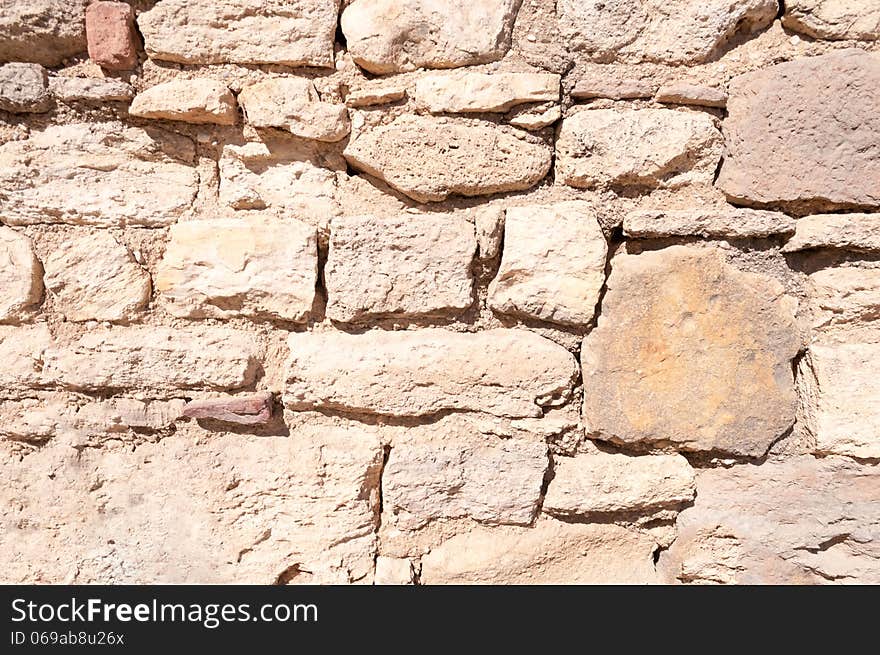 Ancient stone with damaged pattern and weathered, Sepia toned