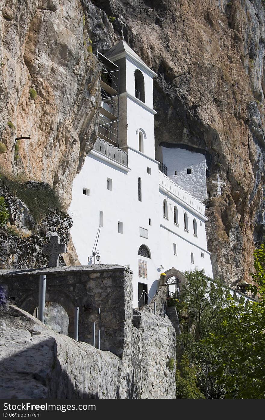 The famous Ostrog Monastery in Montenegro