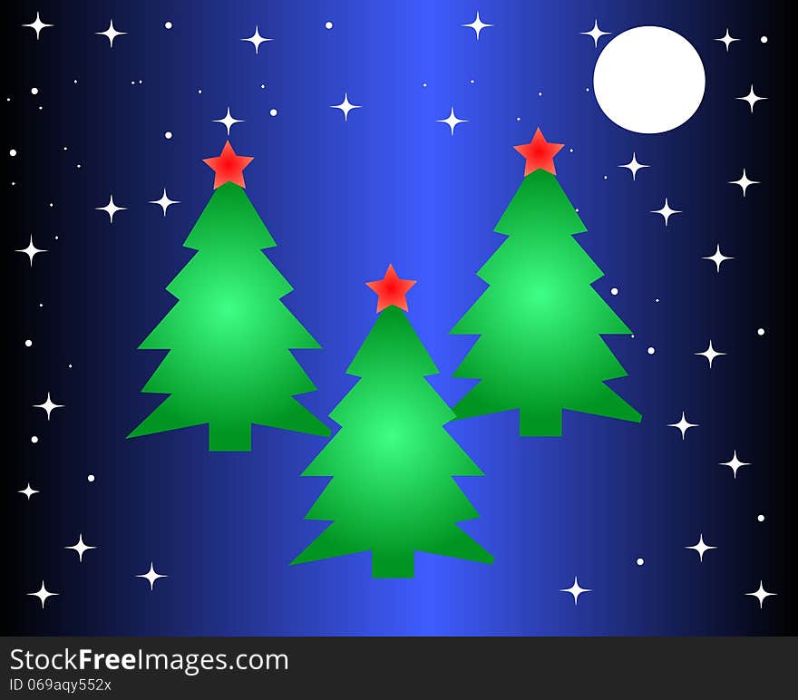 Illustration of a christmas trees.