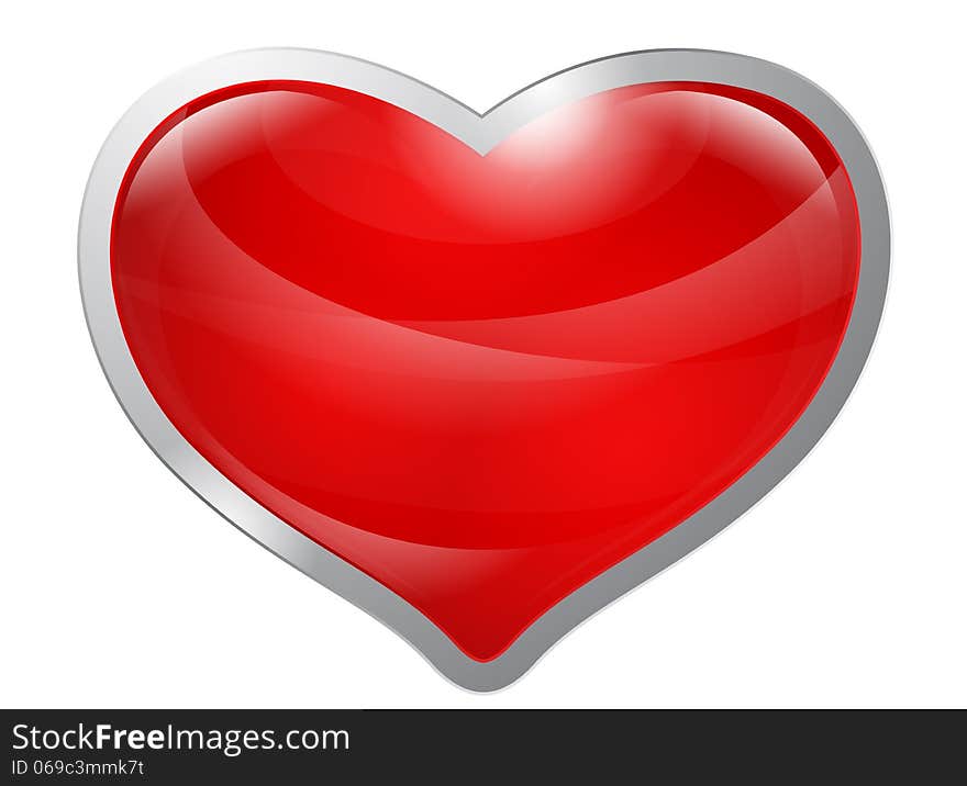 Glossy red heart