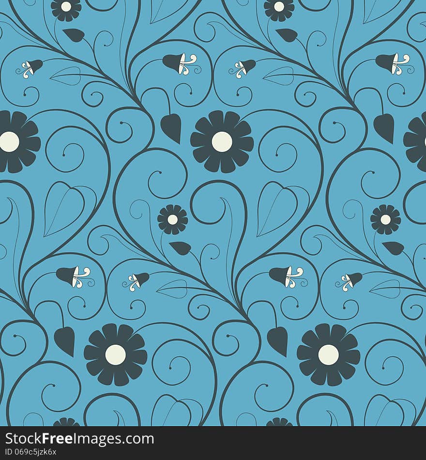 Floral seamless pattern. Can be used for wallpaper, web page background, surface textures. Ready for use.