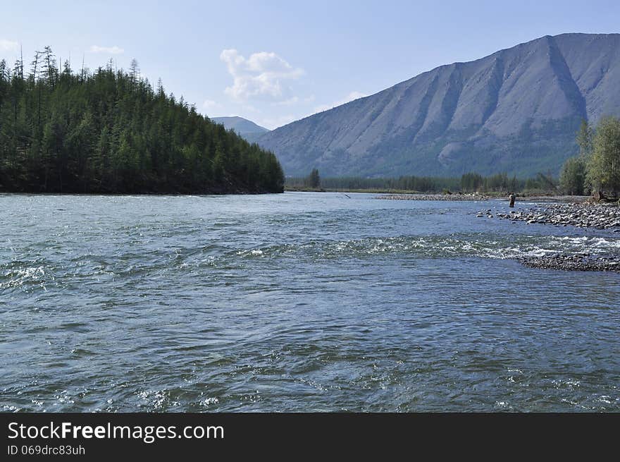 Pebble Bank of a mountain river.