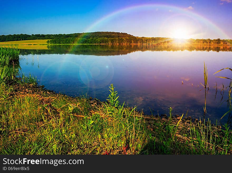 Mountain Lake Near Forest