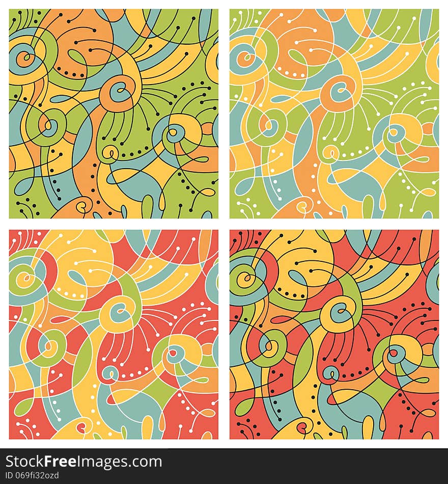 Seamless Abstract Colored Patterns