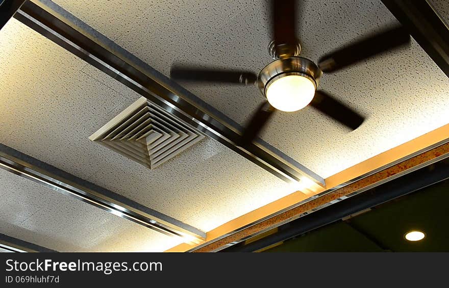 Ceiling fan in diner restaurant