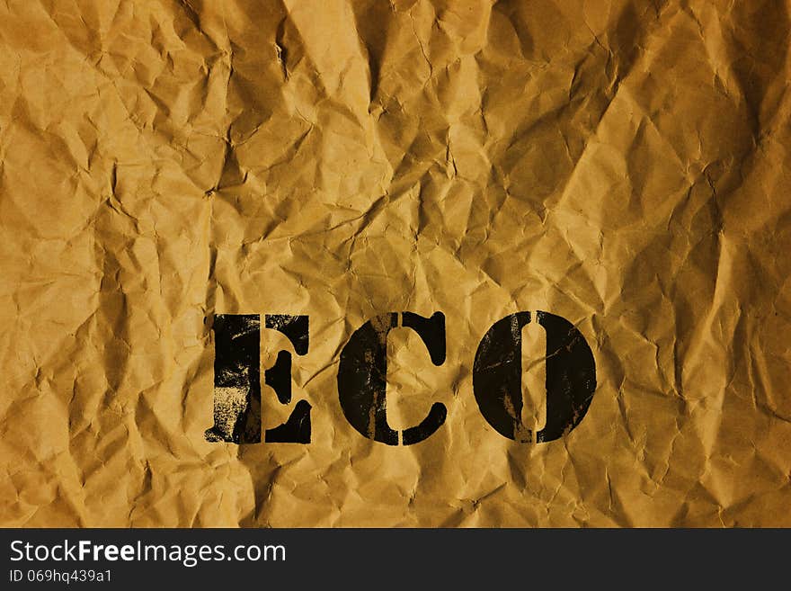 Recycled Paper With Eco Text