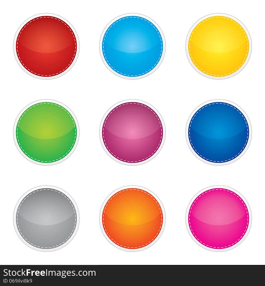 Price, promotion or bestseller vector blank stickers with different colors stickers