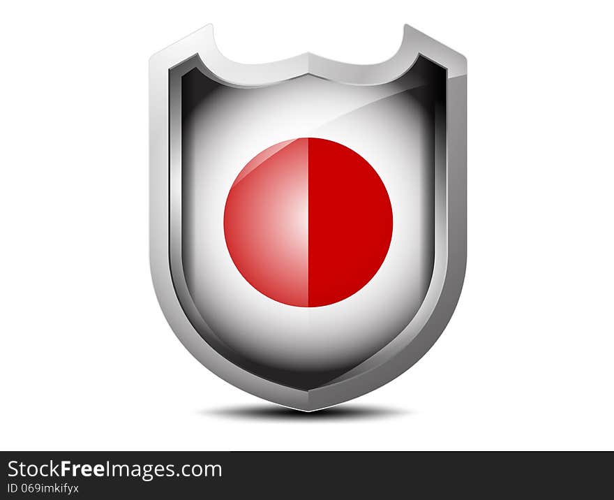 Flag Of Japan Metal Shield