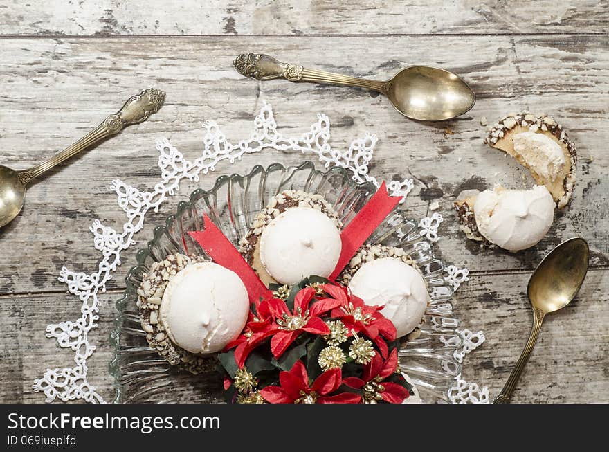 Christmas Decoration With Ribbons And Cookies