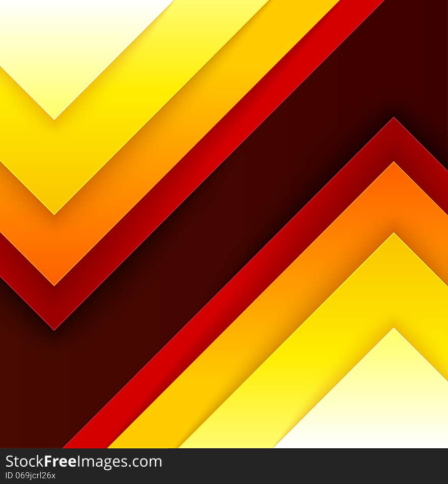 Abstract red, orange and yellow triangle shapes