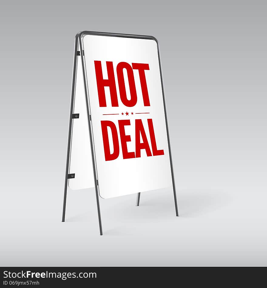 Pavement sign with the text Hot deal. This is file of EPS10 format.