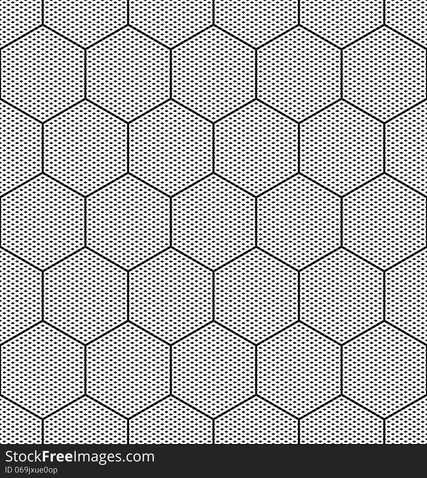 Hexagons texture. Seamless geometric pattern. Vector art. Hexagons texture. Seamless geometric pattern. Vector art.