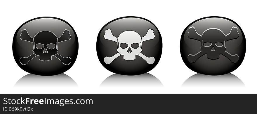 Vector illustration pirate black mark in three variations includes format: EPS, JPG. Vector illustration pirate black mark in three variations includes format: EPS, JPG