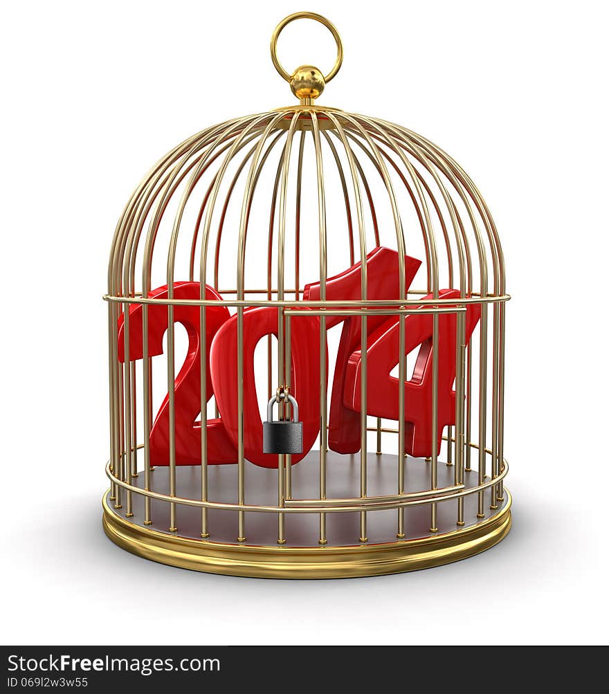 Gold Cage with 2014 &x28;clipping path included&x29