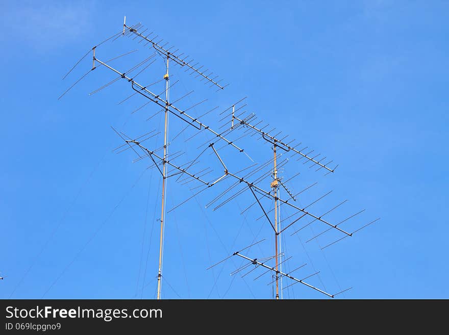 Television antenna on roof