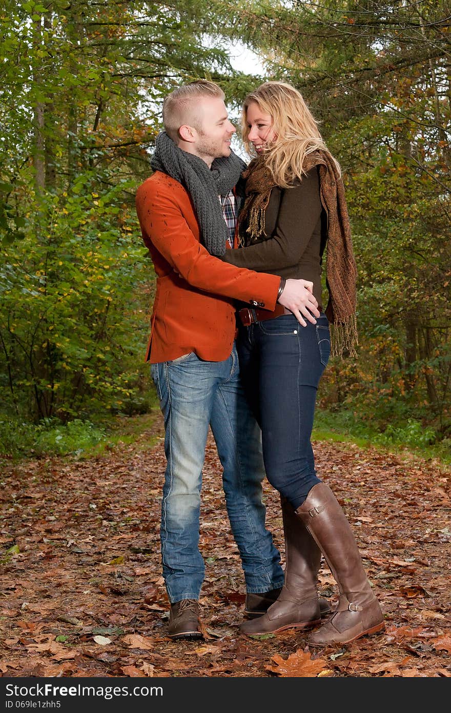 Young couple almost kissing