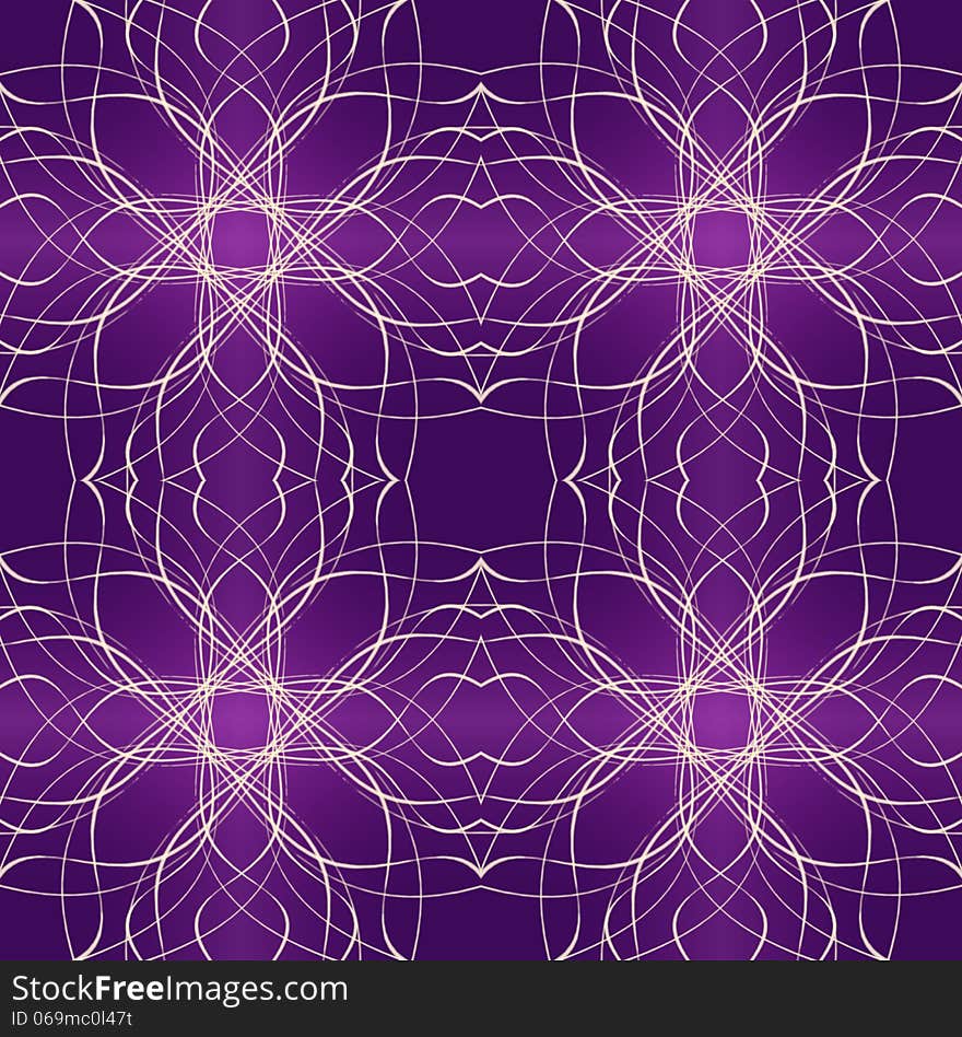 Abstract tracery light pattern on a dark purple background. Abstract tracery light pattern on a dark purple background